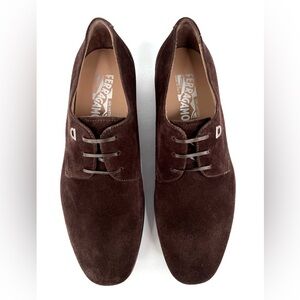 Salvatore Ferragamo Spencer Derby Suede Oxford Gancini Logo Loafers US 7 - EU 41